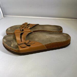 Birkenstock Womens Ibiza Brown Leather Double Narrow Strap Sandals 39